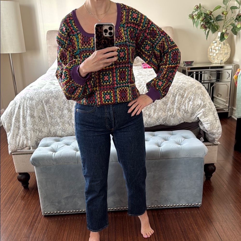 Colorful Geometric Farm Rio Knit Sweater